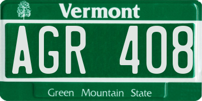 VT license plate AGR408