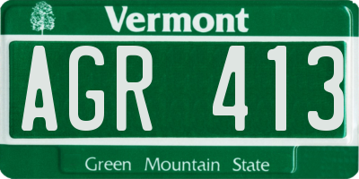 VT license plate AGR413