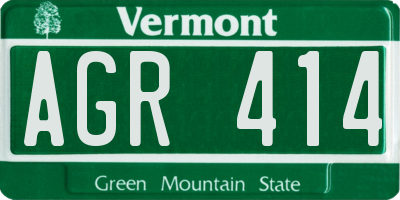 VT license plate AGR414