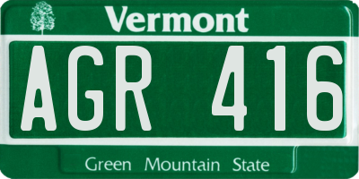 VT license plate AGR416
