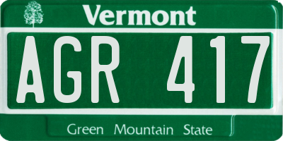 VT license plate AGR417