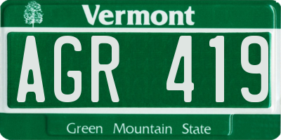 VT license plate AGR419