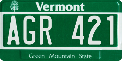 VT license plate AGR421