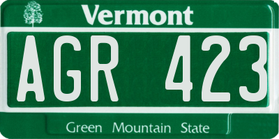 VT license plate AGR423