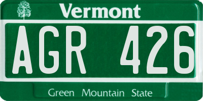 VT license plate AGR426