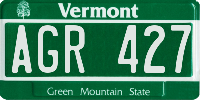 VT license plate AGR427