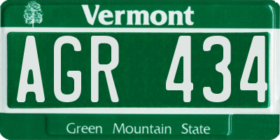 VT license plate AGR434