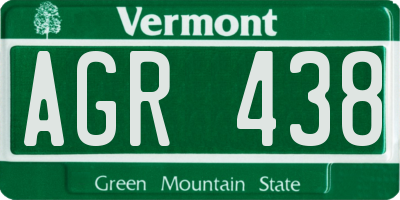 VT license plate AGR438