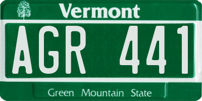 VT license plate AGR441