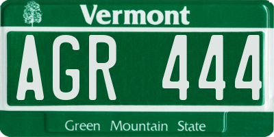 VT license plate AGR444