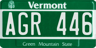 VT license plate AGR446