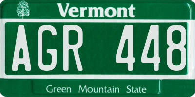 VT license plate AGR448