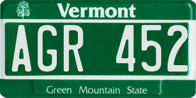 VT license plate AGR452
