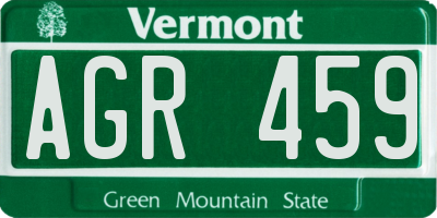 VT license plate AGR459