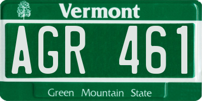 VT license plate AGR461