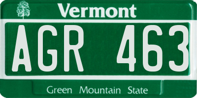 VT license plate AGR463