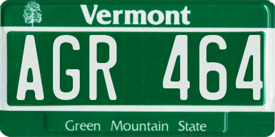 VT license plate AGR464