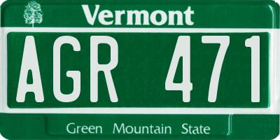 VT license plate AGR471