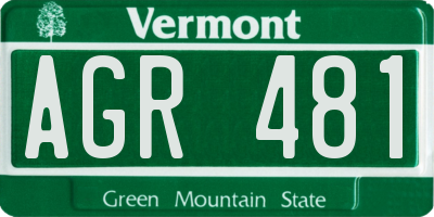 VT license plate AGR481