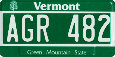 VT license plate AGR482