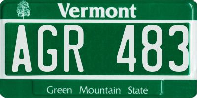 VT license plate AGR483