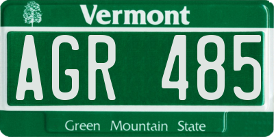 VT license plate AGR485