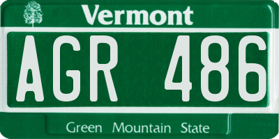VT license plate AGR486