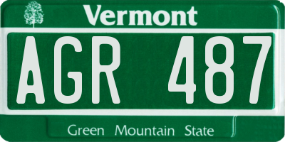 VT license plate AGR487