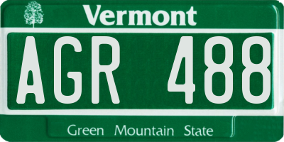 VT license plate AGR488