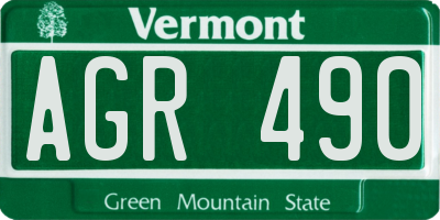 VT license plate AGR490