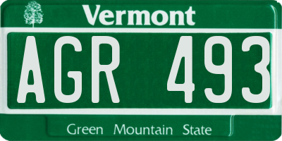 VT license plate AGR493