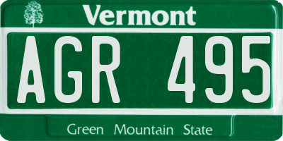VT license plate AGR495