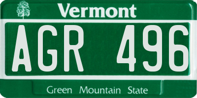 VT license plate AGR496