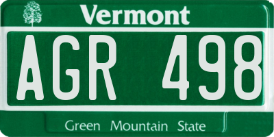 VT license plate AGR498