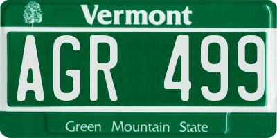 VT license plate AGR499