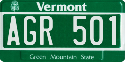 VT license plate AGR501