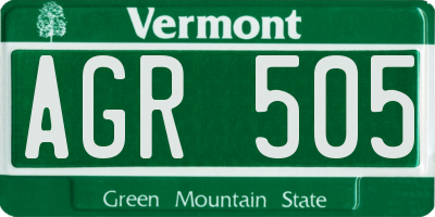 VT license plate AGR505