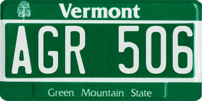 VT license plate AGR506