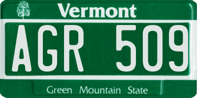 VT license plate AGR509