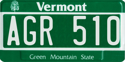 VT license plate AGR510