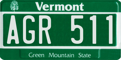 VT license plate AGR511