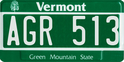 VT license plate AGR513