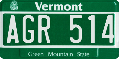VT license plate AGR514