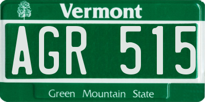 VT license plate AGR515