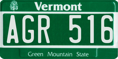 VT license plate AGR516
