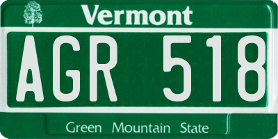 VT license plate AGR518