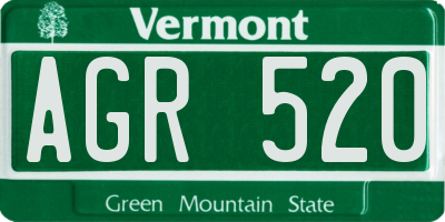 VT license plate AGR520