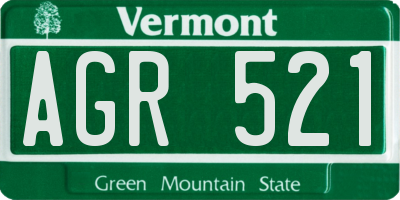 VT license plate AGR521