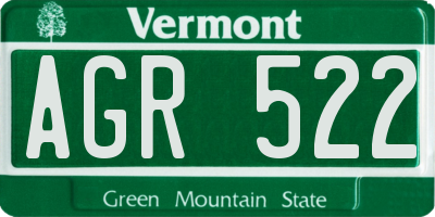 VT license plate AGR522