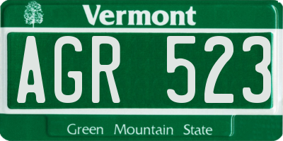 VT license plate AGR523